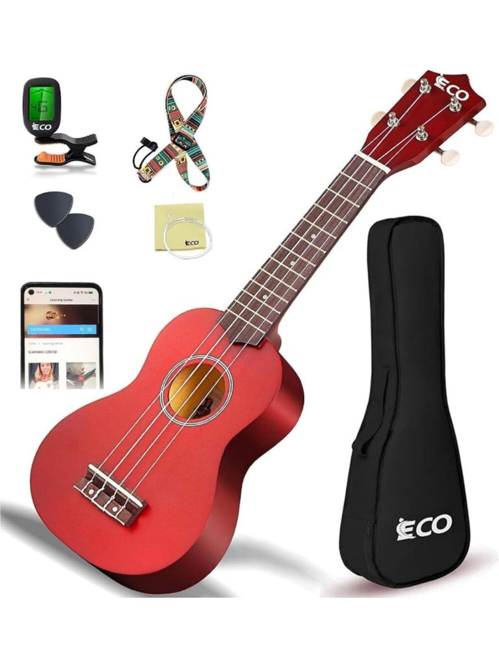 21-Inch Beginner Ukulele Kit with Free Online Lessons - Easy to Learn, Fun